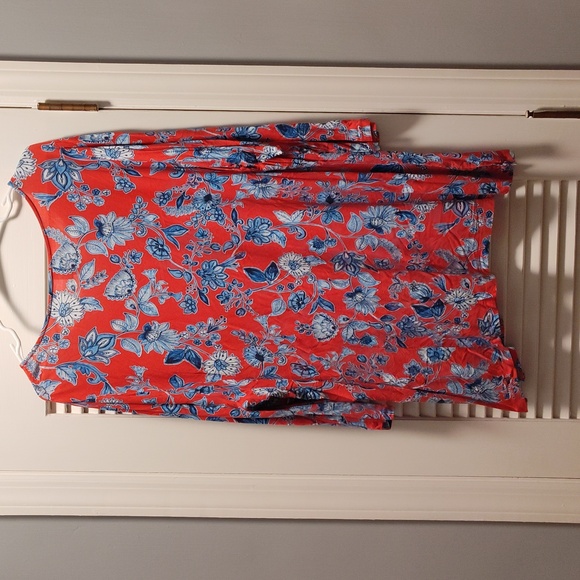 EUC Women's Ruby Rd. Top, Size 2X, Red and Blue - Picture 3 of 3